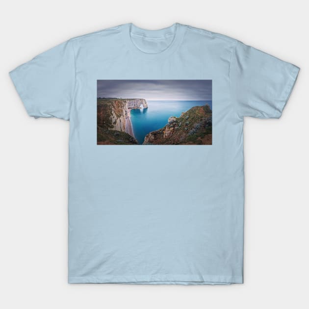 Porte d'Aval idyllic panorama T-Shirt by psychoshadow